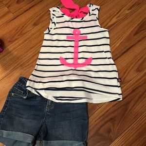 Striped sailor tank for girls